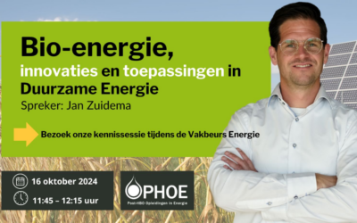 Kom naar een van onze kennissessies tijdens de Vakbeurs Energie